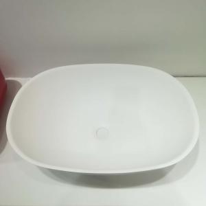 Oval Stone Resin Vanity Countertop Wash Basin Solid Surface For Bathroom ISO9001