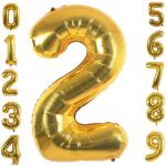 Gold Aluminum Foil Number 0-9 Balloons for Wedding and Party Decoration