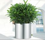 Super Clean Cylinder Table Ground 30cm Stainless Planter surface brushed
