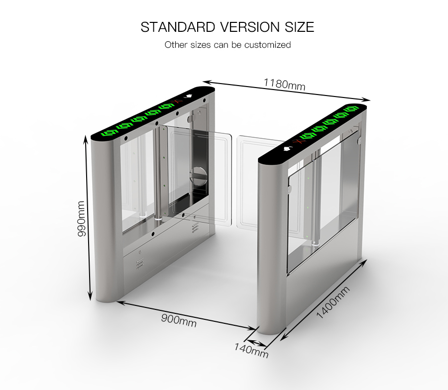 HCW CE Face Recognition Turnstile Entrance Gates IP54 Waterproof Bidirectional