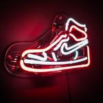 14" x 8.5" Neon Jordan Sneaker Signage Shoe Glass Acrlic Neon Sign