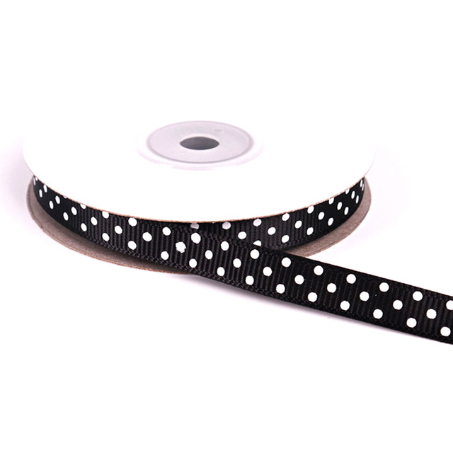 high quality for gift promotion colorful polka dot printed polyester grosgrain ribbon