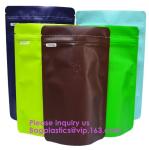 Matt Metalized Flat Bottom Pouch Coffee Beans Bag,Metal Hole PVC Travel Document