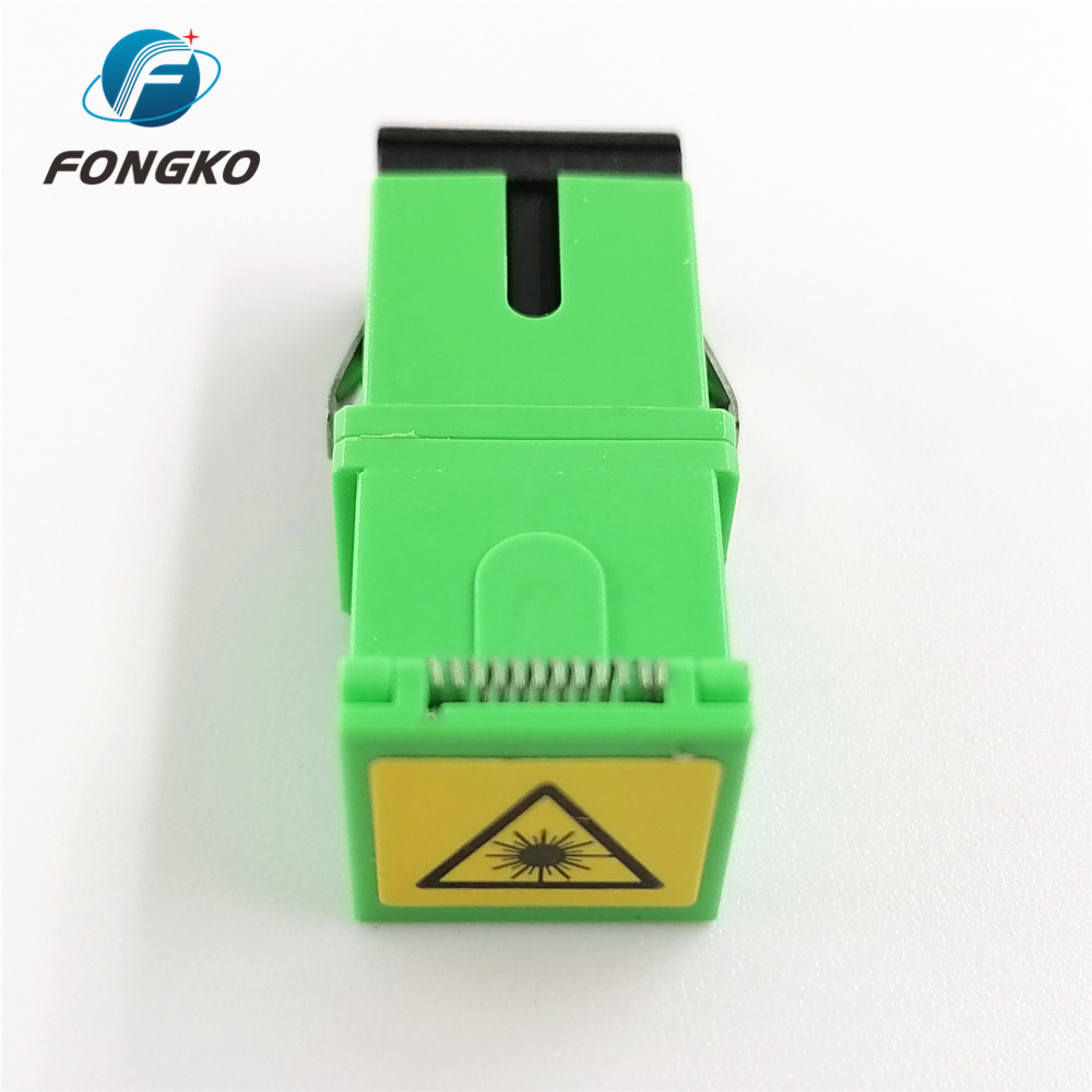 Auto Shutter SC/APC Green Shell Simplex Adapter SM SC Fiber Optic Adapters
