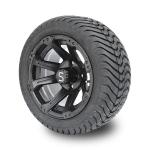 Golf Cart 12 Inch Matte Black Wheels and 215/35-12 Street Tires 4x4 Bolt Pattern