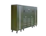 Heavy Duty Rolling Tool Box 144 Inch 18 Drawer Black and Green Tool Chest with