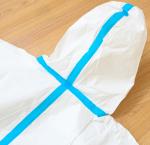 Type 4 Taped White Disposable Coveralls Anti Virus Blood Microbe Liquid