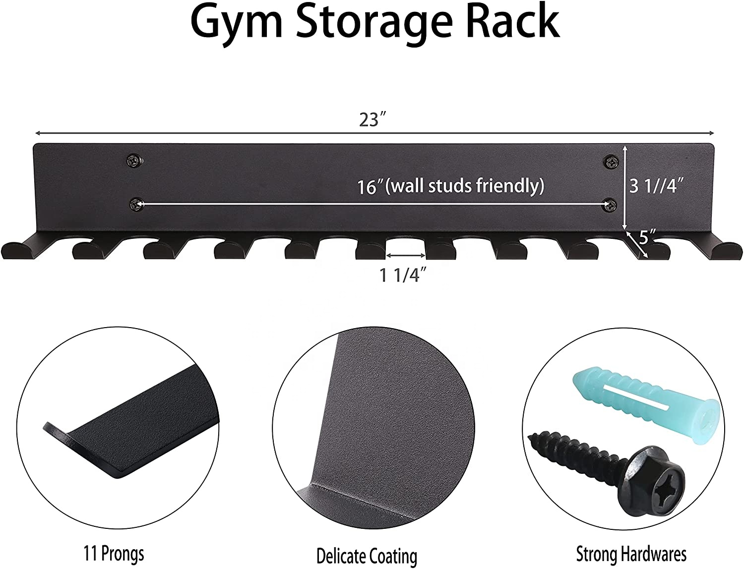 11 Cable Slots Wall Mountable Cable Hanger and Rack Organizer with Solid Power Coating