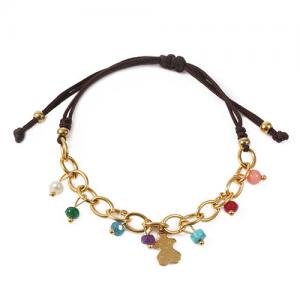 China Handmade Adjustable Stainless Steel Gold Plated Bracelet For Girl Wearing on sale
