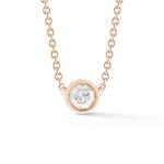 Simple 925 Sterling Silver Solitaire Diamond CZ Necklace in 7mm/10mm/15mm Stone