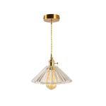 240V Retro Lotus Umbrella Dia 25cm Glass Pendant Light For Restaurant
