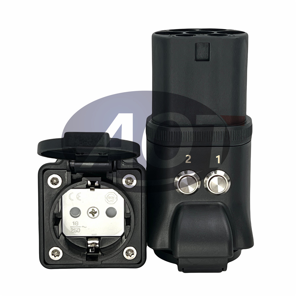 110-250V Fiber AOTAI Type 2 To Schuko Standard Socket Adapter With Key Switch And Adapter