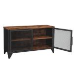 TV Cabinet with Steel Doors and Cabinet, Modern Particleboard TV Stand, TV Stand