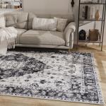 Cushioned Vintage Area Rug for Home Floor Non Slip and Washable Living Room