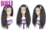 Kinky Straight Human Frontal Wigs Glueless Swiss Lace Frontal Natural Colors