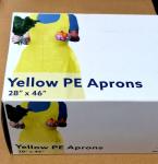 Disposable White Plastic Aprons, 46 inches x 28 inches Waterproof Polyethylene