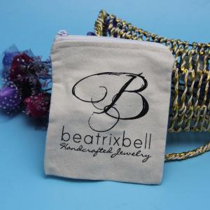 Wholesale Small Size Natural Color Zipper Makeup Bag , Jewelry Blank Canvas Zipper Pouch from china suppliers