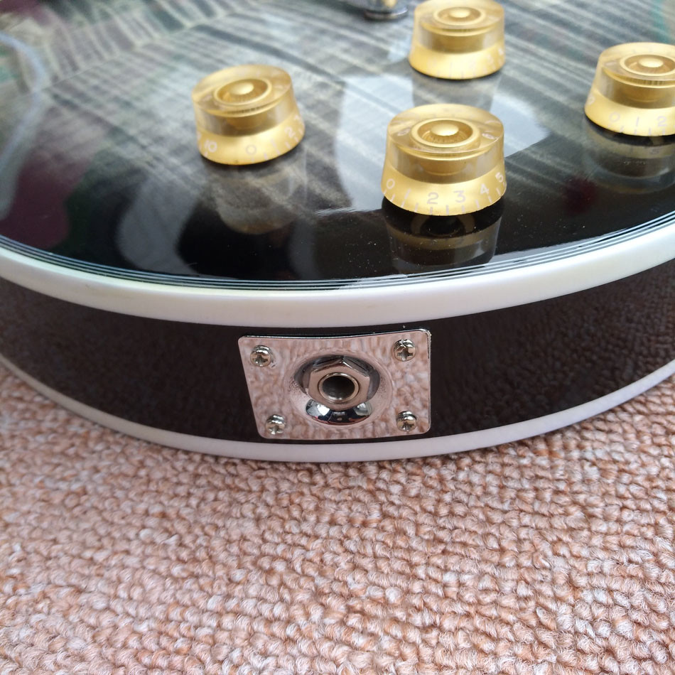 New high-quality custom LP electric guitar with Humbucker*3 pickups, Ebony fingerboard Flame Maple Top guitar, free ship