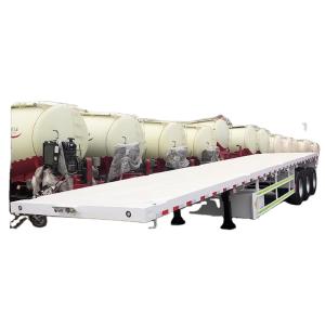 Wholesale Customizable 3 4 Axel 12.5M 40ft Flatbed Semi Trailer Container Flatbed Car Hauler For Sale from china suppliers