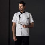Short Sleeve Chef Uniform Tops Woman Man Cotton Fabric Breathable