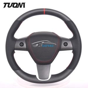 Wholesale Tesla Model 3 Y Carbon Fiber Matte Round Shape Steering Wheel Design Services from china suppliers