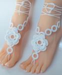 Barefoot Sandals, Nude shoes, Foot Jewelry, Wedding, Victorian Lace, Sexy,