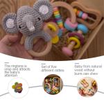 Rattle Soother 11.6cm Wooden Teething Toy Wooden Rattle Teether Food Grade