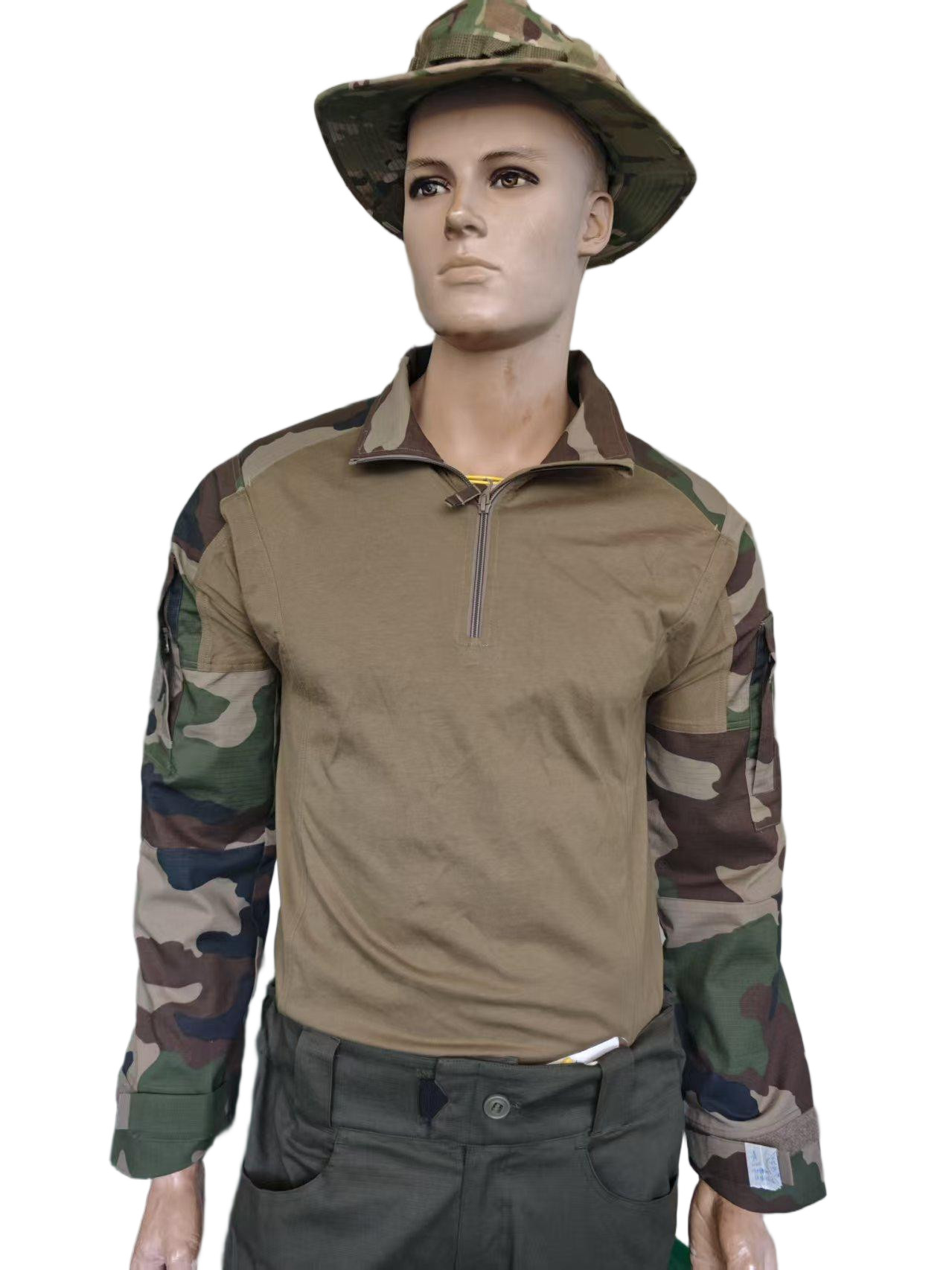 Semi Placket Camouflage Tactical Training Suit Frog Jacket Battle Trousers Quick Dry Camouflage Combat Shirt Tactical Clothing Ripstop Uniform