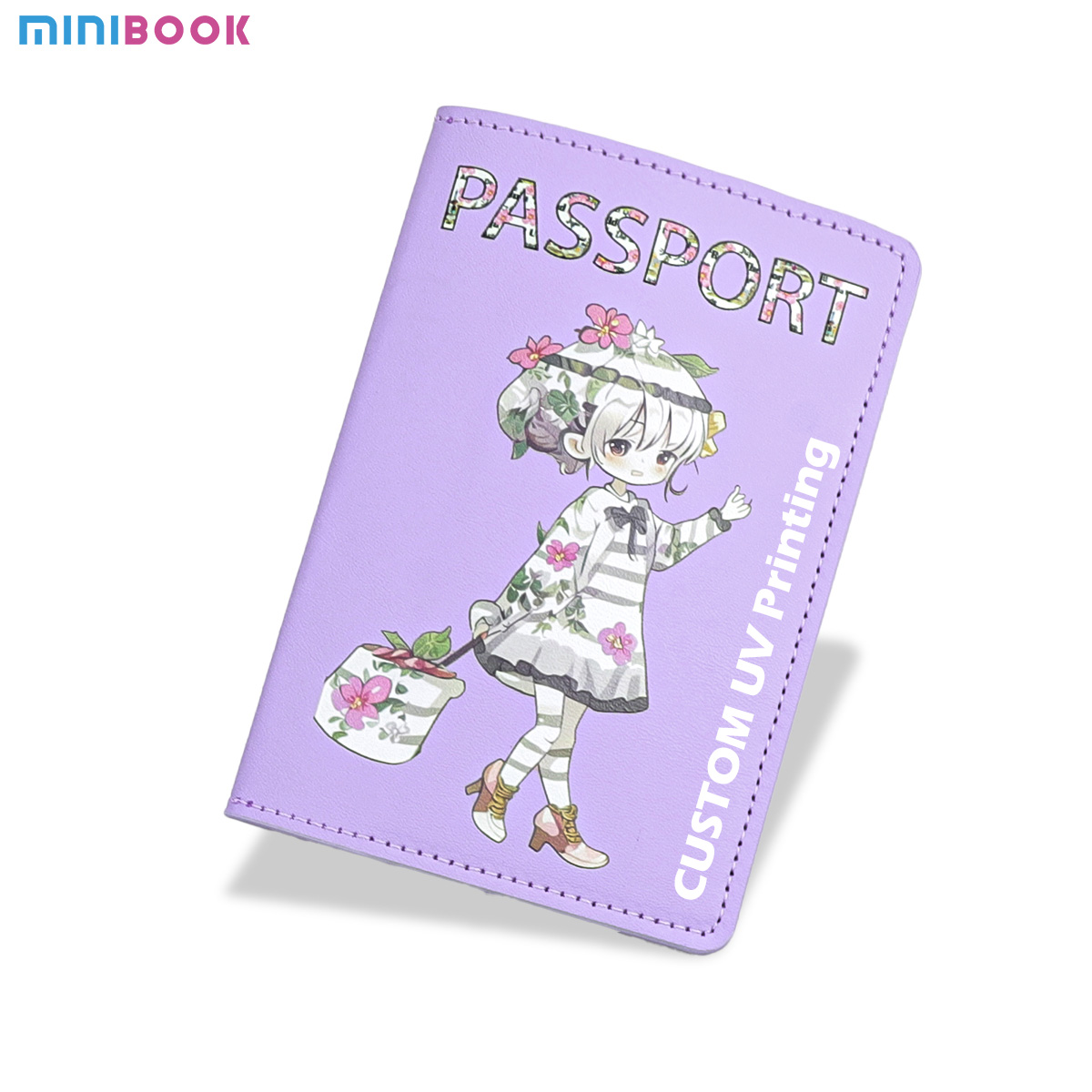 Passport Cover Wallet PU Leather Travel Card Holder Custom Logo UV Printing Unisex 2024