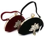 Dinner Evening Clutch Handbag Red Fluff Fabrics Inlaid Diamond Stream Soviet