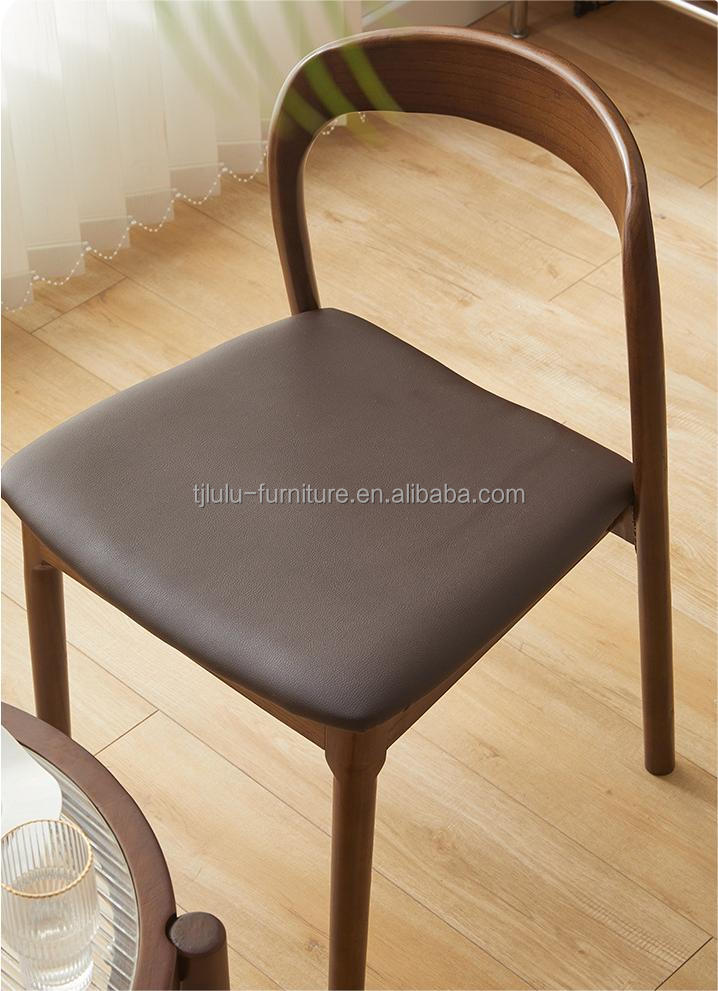 NO Folded Nordic Solid Wood Dining Chair for Modern Restaurant Experience