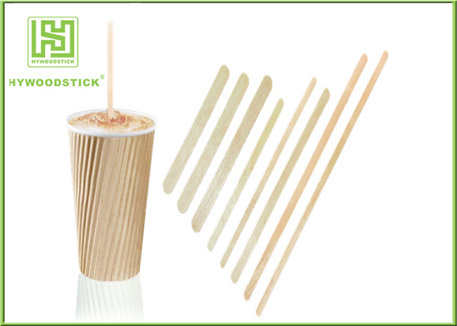 Disposable Wooden Coffee Stirrer Sticks With Paper Full Wrapped / Printing