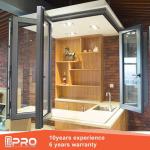 Aluminum Frame Bifold Glass Windows Color Optional For Kitchen And Bar folding
