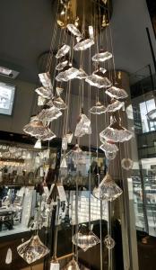 Wholesale Fan-shaped luxury crystal chandelier High ceiling long stair chandelier for family Villa hotel decoration from china suppliers