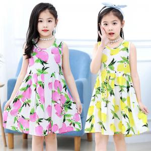 China Girls Cotton Dress Children Printing Dress Summer Children'S Clothing on sale