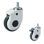 5 Inch Medical Wheel Soft TPR Hospital Casters With Threaded Stem