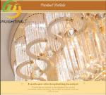Luxury Round Hanging Chandelier Gold LED Crystal K9 Ceiling Lamp for Hotel &