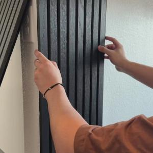 Wholesale Customized Dark Grey Acoustic Wood Slat Panels 2400 X 605mm from china suppliers