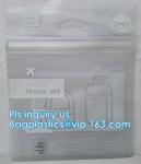 plastic slider zipper bags for clothing packaging, Poly Plastic Flat Garment