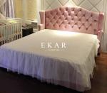 Modern Design White Headboard Wooden Bed Frame Picture