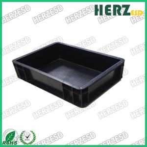 China Black Color Anti Static Storage Boxes Surface Resistance 103-109 Ohms on sale