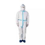 Hazmat Hospital Hooded Chemical Resistant Protective Suit Health And Safety