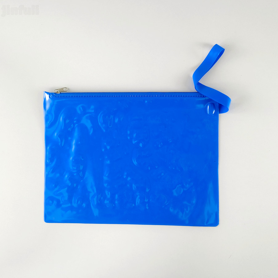 PVC Crystal Clear Zipper Pencil Bags Waterproof Reusable Custom Printed Bags