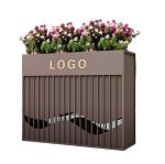 Indoor wedding decoration stainless steel mirror flower pot with stand