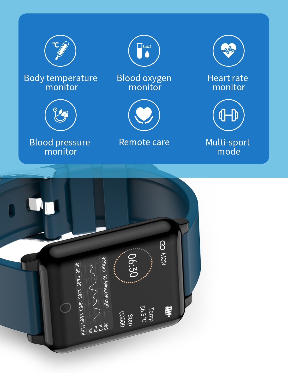 Environmental Protection TPU Colors Strap Smartwatch F52 Waterproof Watch Bracelet For Samsung