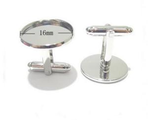 Wholesale 16mm diameter plate round shape transparents cufflinks from China from china suppliers