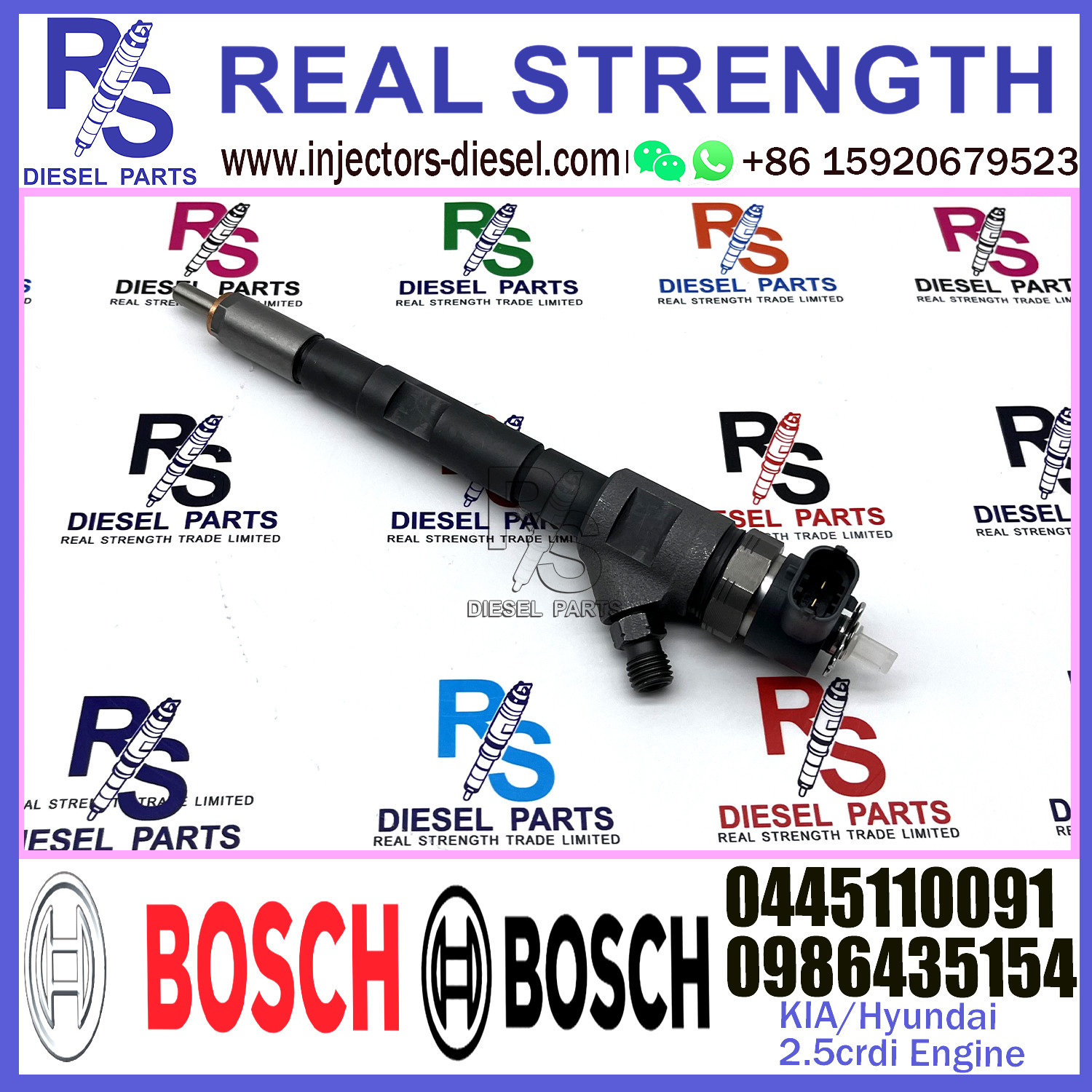 Diesel Fuel Common Rail Injector 0445110091 0986435154 For KIA/HYUNDAI 2.5CRDi Engine