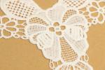 Chemical Guipure Lace Applique , Bows Embellished Wedding Lace Applique