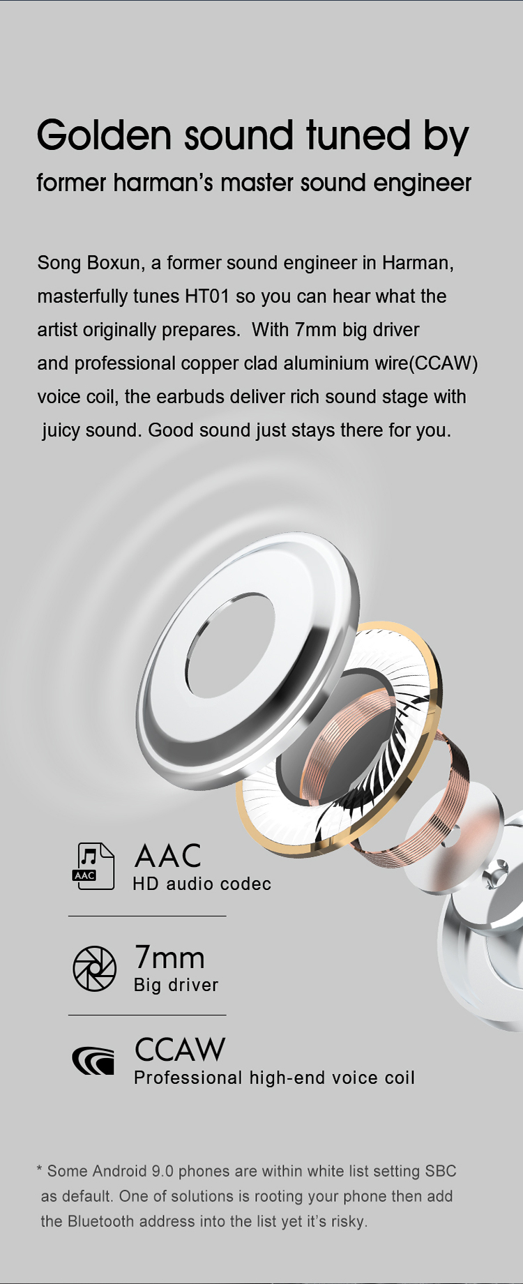 2021 QCY Wireless Earbuds Noise Cancelling HT01 Wireless Charging Headphones Earphone HT01