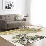 Customized Peacock Area Rug Under Couch Polyester Carpet For Living Room